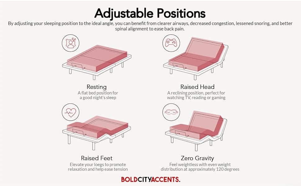 massage mattress split bedframe ease control adjustible hi low power comfort that raises