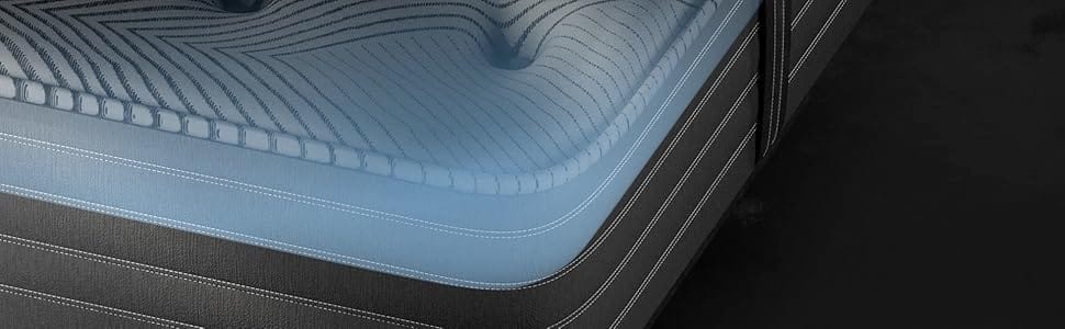 Pic of mattress top foam layers that offer pressure relief.