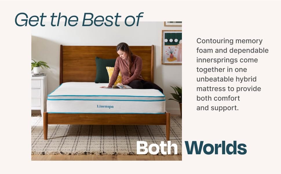 best of both worlds with linenspa hybrid mattress comfort and support memory foam innerspring